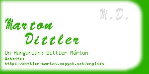 marton dittler business card