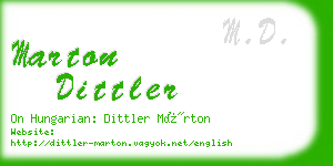 marton dittler business card